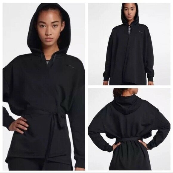 Nike Sweaters - Nike Training Wrap Hoodie Dri Fit Black Size M
